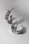 Urban Outfitters Carolina Ridged Rhinestone Hoop Earring In Silver, Women's At  In Metallic