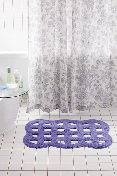 Urban Outfitters Carved Scallop Bath Mat In Blue At