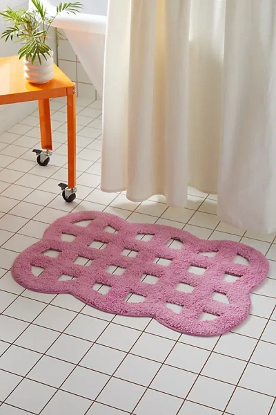 Urban Outfitters Carved Scallop Bath Mat In Pink At