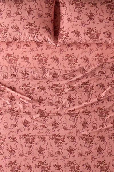 Urban Outfitters Catlyn Floral Patterned Sheet Set In Pink At