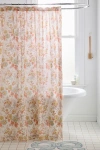 Urban Outfitters Catlyn Floral Patterned Shower Curtain In Cream At  In Pink
