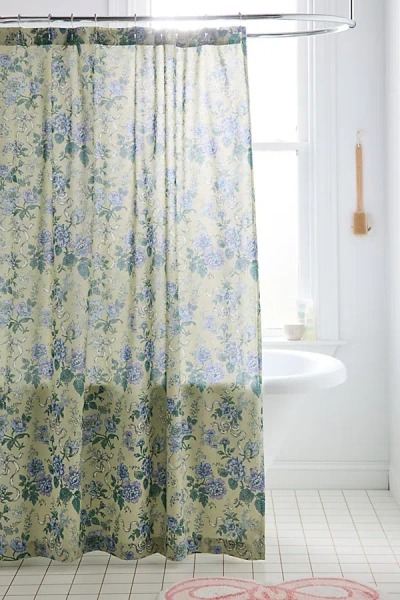 Urban Outfitters Catlyn Floral Patterned Shower Curtain In Green At