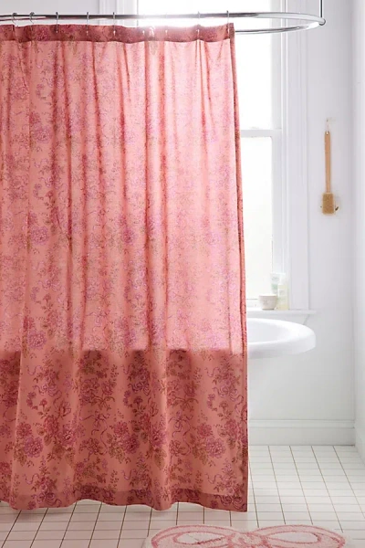 Urban Outfitters Catlyn Floral Patterned Shower Curtain In Pink At