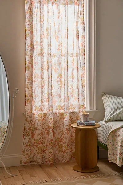 Urban Outfitters Catlyn Floral Patterned Window Panel In Cream At  In Neutral