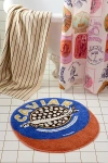 Urban Outfitters Caviar Tin Plush Round Bath Mat In Blue At