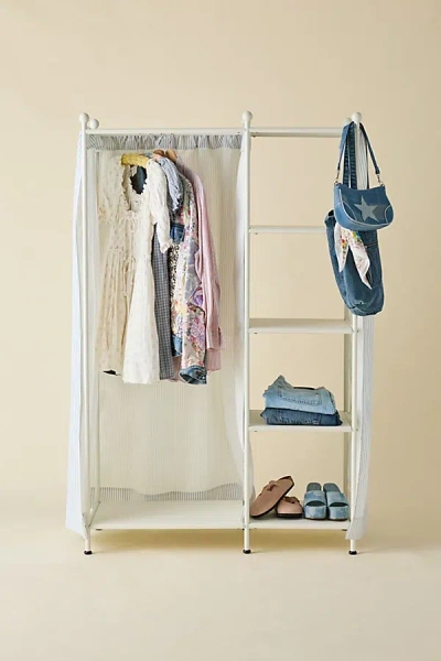 Urban Outfitters Celeste Freestanding Curtain Wardrobe In Blue At  In White