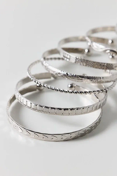 Urban Outfitters Celestial Multi Bangle Bracelets Set In Silver, Women's At  In Metallic