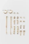 Urban Outfitters Celestial Rhinestone Post & Hoop Earring Set In Gold, Women's At  In Gold