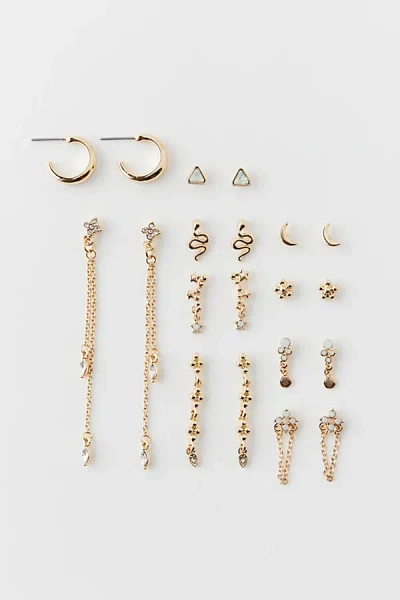 Urban Outfitters Celestial Post & Hoop Earring Set In Gold, Women's At