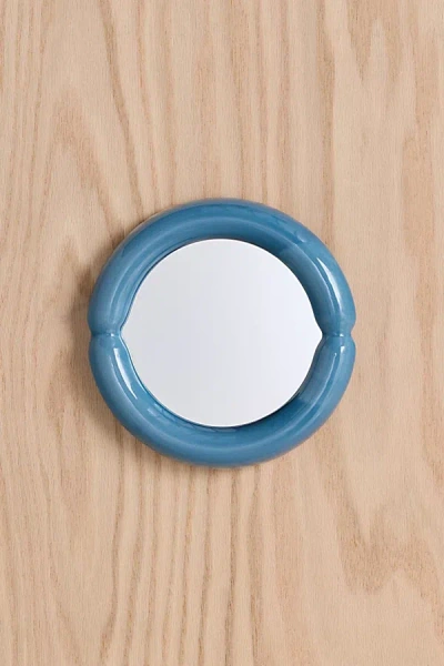 Urban Outfitters Ceramic Framed Tabletop & Wall Mirror In Blue At
