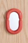 Urban Outfitters Ceramic Framed Tabletop & Wall Mirror In Orange At  In Orange