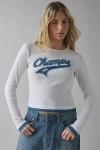 Urban Outfitters Champs Applique Graphic Long Sleeve Tee In White, Women's At  In White