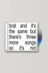 Urban Outfitters Charli Xcx - Brat And It's The Same But There's Three More Songs So It's Not Cd In Silver At Urban O