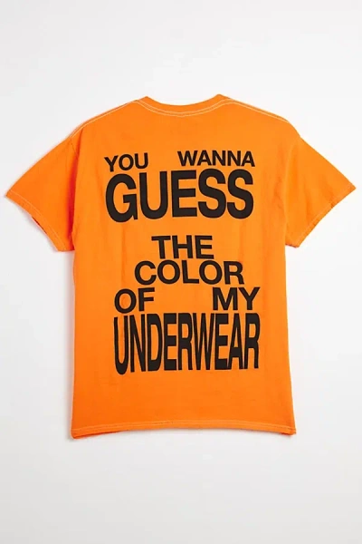 Urban Outfitters Charli Xcx Guess Text Graphic Tee In Orange, Men's At