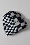 Urban Outfitters Check Mix Cuff Beanie In Black/white, Men's At  In Black