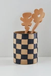 Urban Outfitters Check Utensil Holder In Black At  In Multi