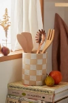 Urban Outfitters Check Utensil Holder In White At