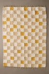 Urban Outfitters Checkerboard Woven Shag Rag Rug In Honey Dusk At