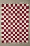 Urban Outfitters Checkerboard Woven Shag Rag Rug In Red Earth At  In Multi