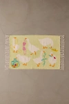 Urban Outfitters Cheeky Goose Printed Rug In Lime At