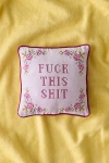 Urban Outfitters Cheeky Slogan Velvet Embroidered Throw Pillow In F*** This Shit At  In Multi