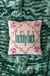 Urban Outfitters Cheeky Slogan Velvet Embroidered Throw Pillow In Fuckity Fuck At  In Multi