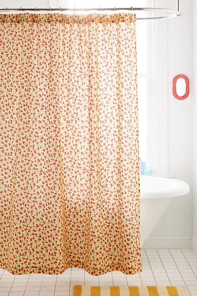 Urban Outfitters Cherry Land Patterned Shower Curtain In Cherry Land At  In Multi