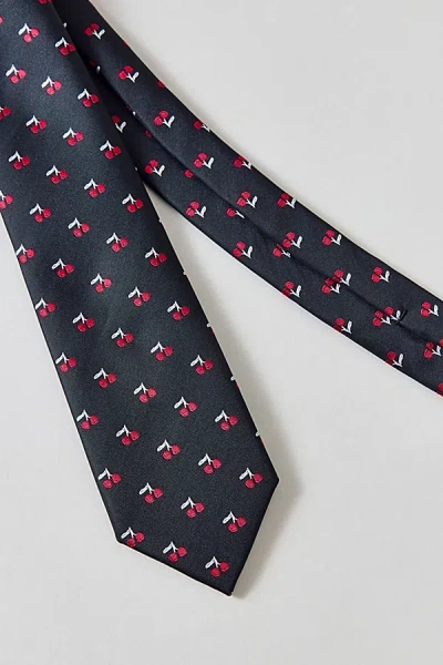 Urban Outfitters Cherry Print Neck Tie In Cherry Print, Men's At  In Black