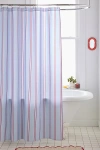 Urban Outfitters Cherry Sky Striped Patterned Shower Curtain In Blue At  In Blue