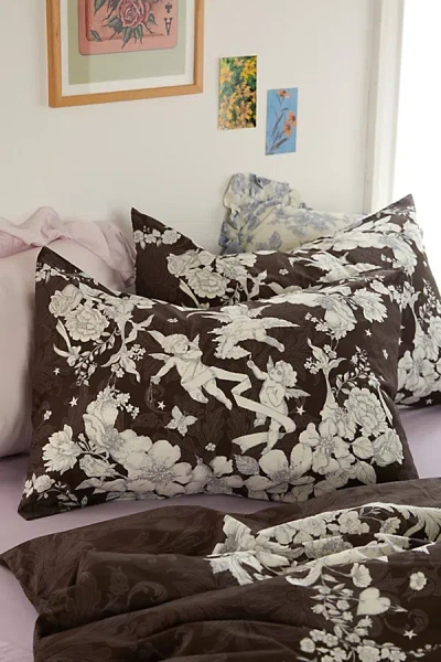 Urban Outfitters Cherub Toile Sham Set In Black At  In Brown