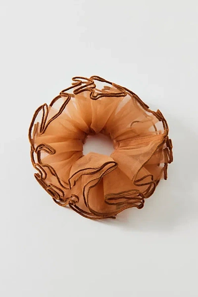 Urban Outfitters Chiffon Oversized Scrunchie In Brown, Women's At