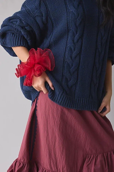 Urban Outfitters Chiffon Oversized Scrunchie In Red, Women's At