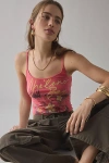 Urban Outfitters Chileno Bay Tropical Graphic Cropped Cami In Berry, Women's At