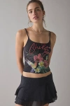 Urban Outfitters Chileno Bay Tropical Graphic Cropped Cami In Black, Women's At