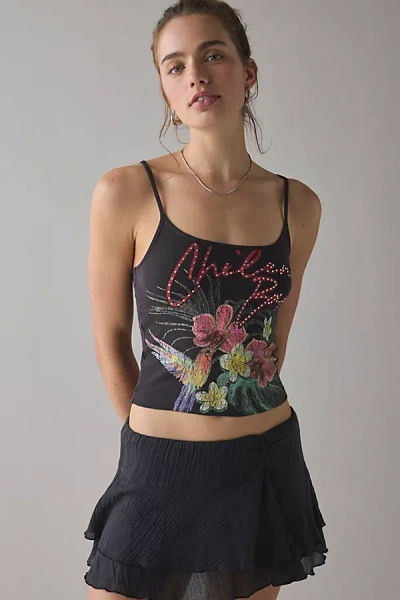 Urban Outfitters Chileno Bay Tropical Graphic Cropped Cami In Black, Women's At