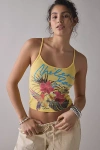 Urban Outfitters Chileno Bay Tropical Graphic Cropped Cami In Yellow, Women's At
