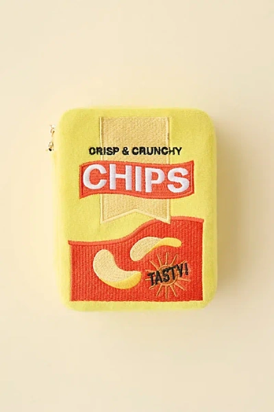 Urban Outfitters Chip Bag Velvet Jewelry Case In Yellow At