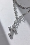 Urban Outfitters Christa Cross Pendant Wrap Necklace In Silver, Women's At  In Metallic