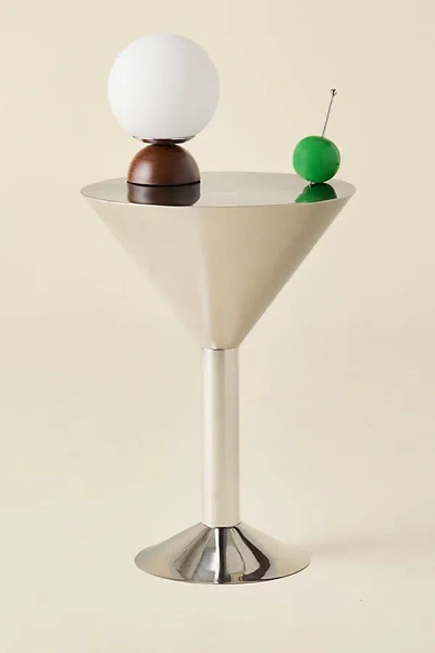 Urban Outfitters Chrome Martini Metal Side Table In Silver At