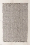 Urban Outfitters Chunky Fringe Woven Jute Rug In Light Grey