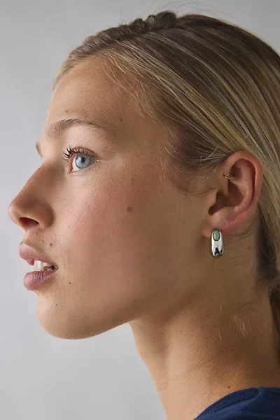 Urban Outfitters Chunky Stone Dome Hoop Earring In Jade, Women's At  In Green