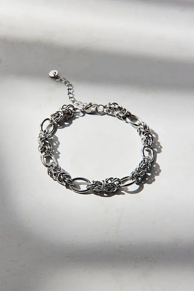 Urban Outfitters Chunky Wrapped Chain Waterproof Bracelet In Silver, Men's At