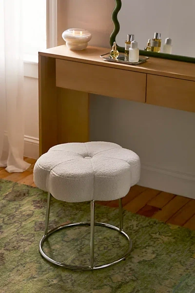 Urban Outfitters Ciara Flower Boucle Vanity Stool