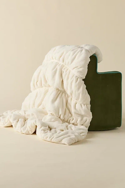 Urban Outfitters Cinched Marshmallow Cloud Fleece Throw Blanket In Natural At  In Neutral