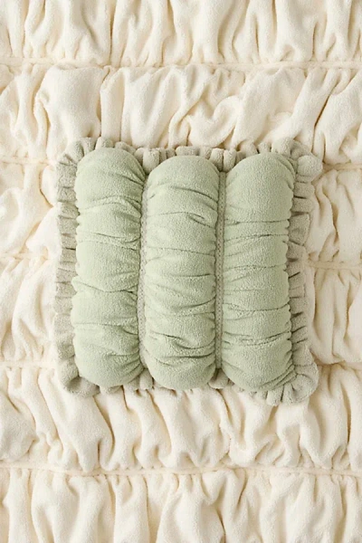 Urban Outfitters Cinched Marshmallow Puff Fleece Throw Pillow In Light Green At