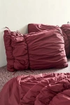Urban Outfitters Cinched Puffy Sham Set In Port Royale At  In Burgundy
