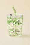 Urban Outfitters Claire Party Animals To-go Glass Tumbler Cup In Sport Toile At  In Transparent