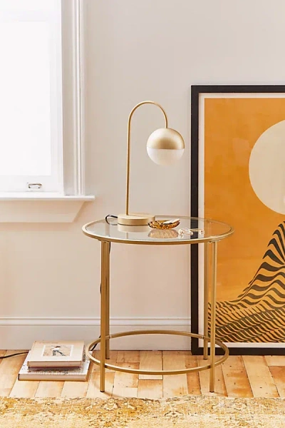 Urban Outfitters Claire Round Metal Side Table In Gold At