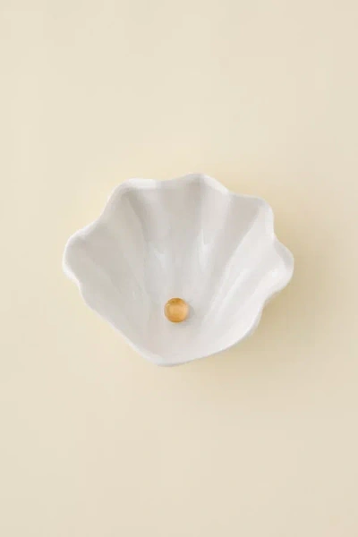 Urban Outfitters Clam Shell Ceramic Catch-all Dish In White At