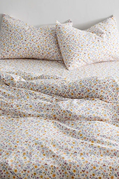 Urban Outfitters Clarissa Floral Vine Duvet Set In Ivory At